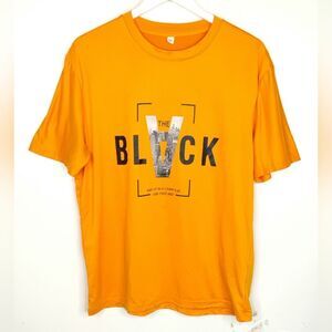 Meesho Men's Printed Graphic Cityview Tshirt Short Sleeve Orange size Medium